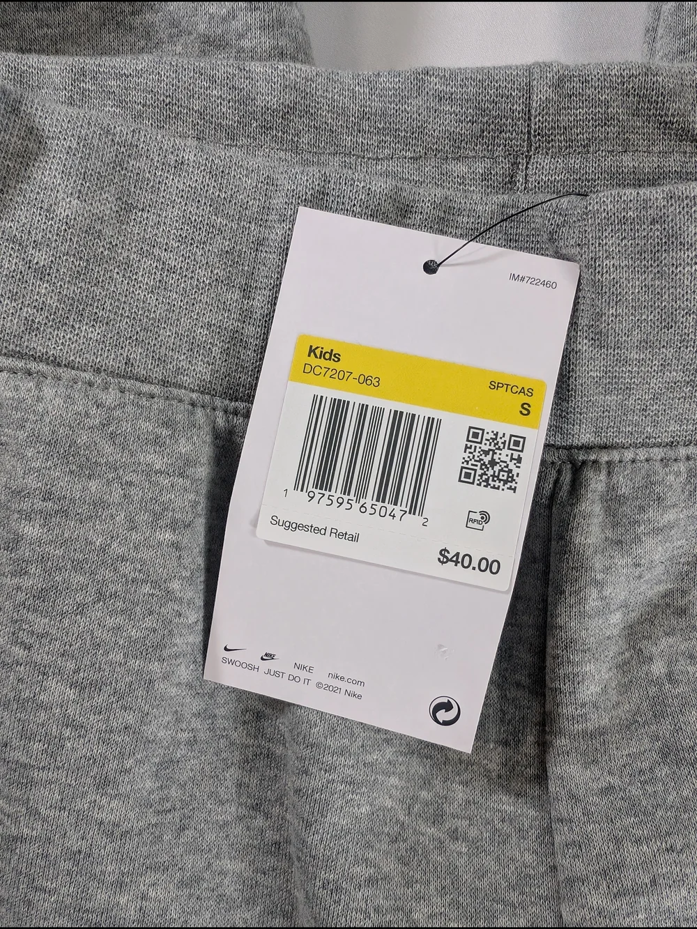 NWT Nike Kids Grey Logo Sweat Pants/Joggers
